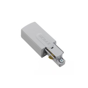 Grey version of the NORDIC GB 11 END FEED CONNECTOR.